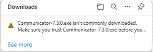 Edge SmartScreen warning