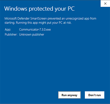 SmartScreen - Run Anyway