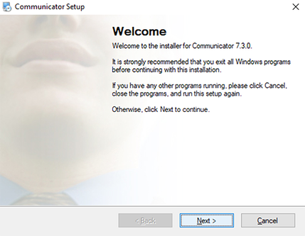 Setup Welcome Screen