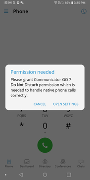 DND permission settings